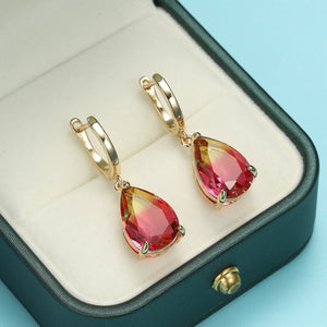 Joelene Rainbow Crystal Stone Dangle Earrings