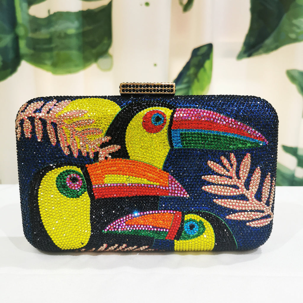 Novelty Toucan Bird Women Crystal Evening Bags