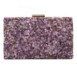 Felice Sand Pebble Hand Beaded Clutch