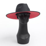Amelia Wide Brim Splice Two Tone Wool Fedora