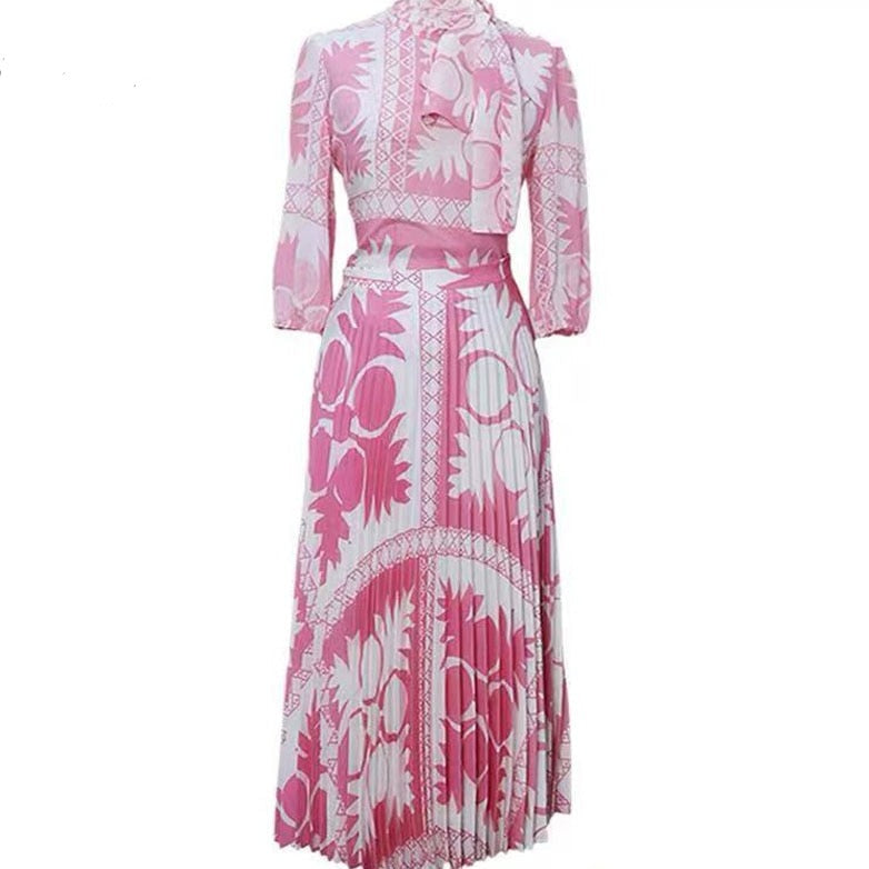 Aria Floral Printed 2 piece Dress