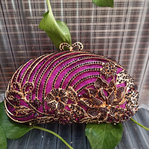 Women Purple Stones Evening Bags