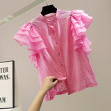 Julia Ruffle Sleeve Collar Blouse