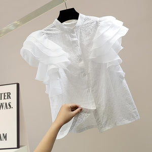 Julia Ruffle Sleeve Collar Blouse
