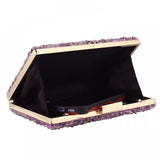 Felice Sand Pebble Hand Beaded Clutch
