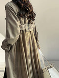 Gia Patchwork Pleated Trench Coat