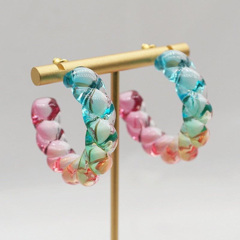 ROXY Acrylic Twist Hoop Earrings