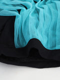 Elisa Color-block Pleated Mesh Tee