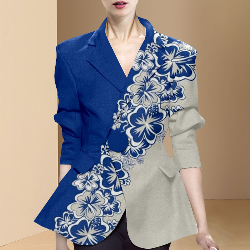Emma Notched Single Button Long Sleeve Coat
