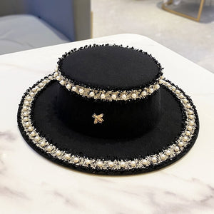 Francesca Wool Pearl Embroidered Hat