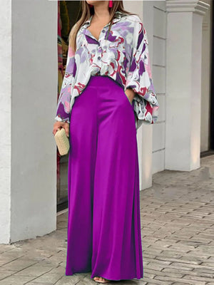 Martina Lantern Sleeve Shirt & Straight Pant Suits