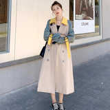 Viviana Patchwork Color Women Mid-length Trench