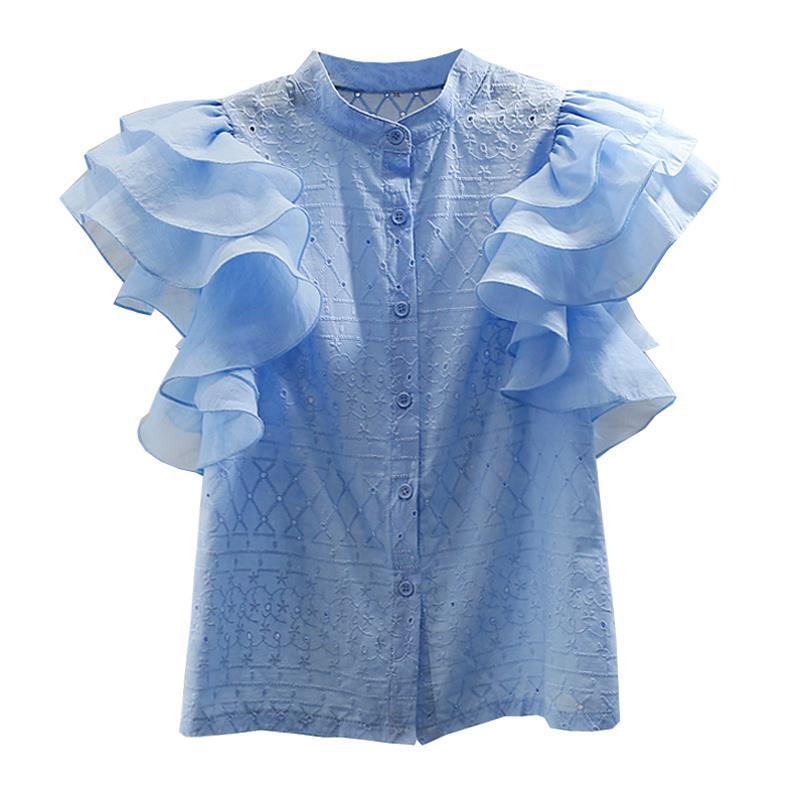 Julia Ruffle Sleeve Collar Blouse