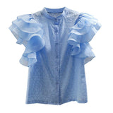 Julia Ruffle Sleeve Collar Blouse