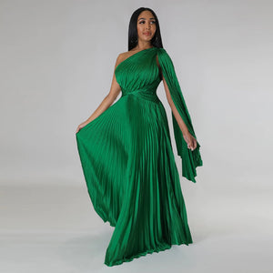 Analia One Shoulder Cloak Sleeve Dress