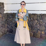 Viviana Patchwork Color Women Mid-length Trench