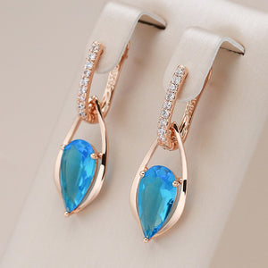 Romilly Natural Blue Zircon Drop Earrings