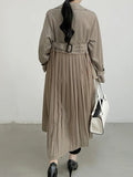 Gia Patchwork Pleated Trench Coat