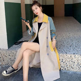 Viviana Patchwork Color Women Mid-length Trench