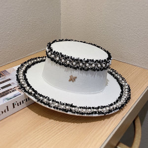 Francesca Wool Pearl Embroidered Hat