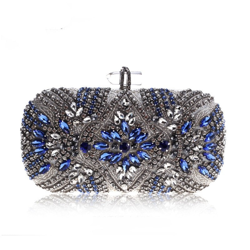Women Clutch Party Luxury Blue Evening Bag Wedding Purse
