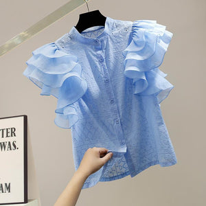 Julia Ruffle Sleeve Collar Blouse