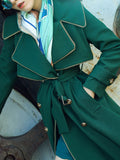 Lia Mid-length Green Trench Coat
