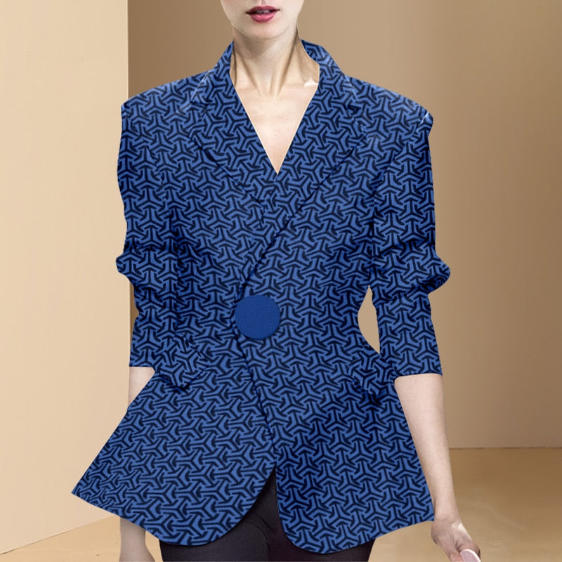 Emma Notched Single Button Long Sleeve Coat