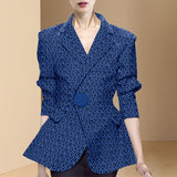 Emma Notched Single Button Long Sleeve Coat