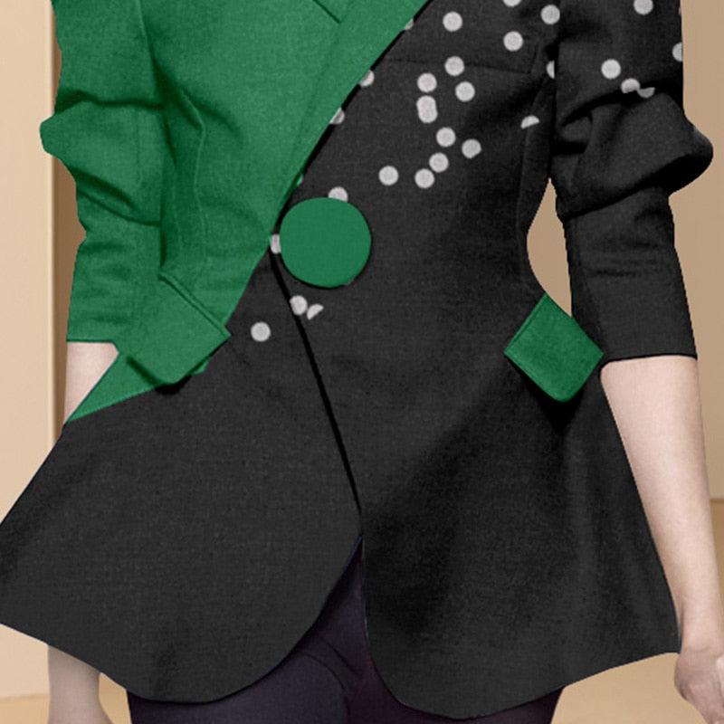 Emma Notched Single Button Long Sleeve Coat