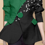 Emma Notched Single Button Long Sleeve Coat