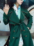 Lia Mid-length Green Trench Coat