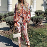 Charis Two-Piece Set Print Shirt Suit