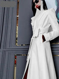 Runway White Leather Trench Coat