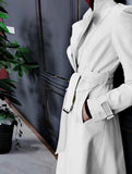 Runway White Leather Trench Coat