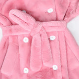 Long Warm Thick Soft Fluffy Faux Fur Trench Coat