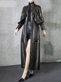 Maxi Soft Faux Leather Trench Coat