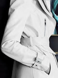 Runway White Leather Trench Coat