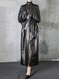 Maxi Soft Faux Leather Trench Coat