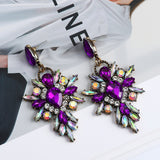 Exaggerated Sparkly Crystal Dangle Drop Earrings
