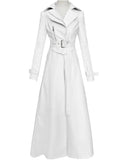 Runway White Leather Trench Coat