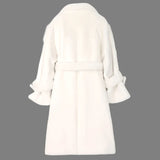 Long Warm Thick Soft Fluffy Faux Fur Trench Coat