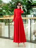 Angelica Lace Chiffon Long  Dress