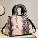 Big Tote Leather Animal Embossed Handbag