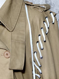 Bandage Drawstring Khaki Trench Coat