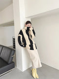 Oversized Loose Knitted Colorblock Striped  Sweater