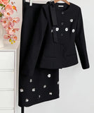 Floral and Bow Swag Embossed Suit