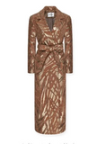 Jacquard Long Luxury Trench Oversized Overcoat