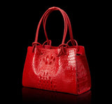 Red Crocodile Pattern Handbags