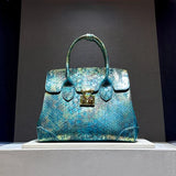 Leather Snake Print Large Capacity Handbag